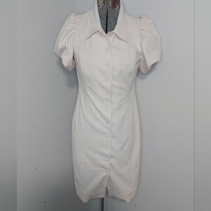 Womans puff-sleeve button dress shirt pink size 6 Calvin klien